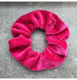 Hårsnodd scrunchie i sammet, hallon