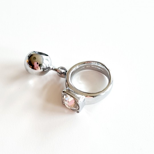 Berlock ring med glaspärla