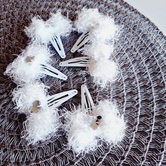 Hårspännen med fluffig rosett och hjärta x 6