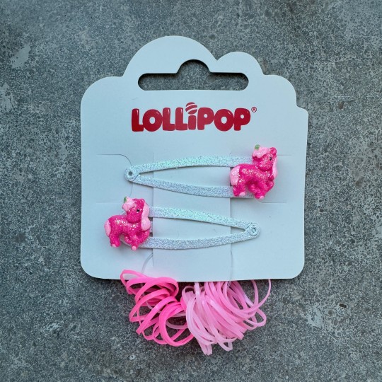 Hårspännen med enhörning och minisnoddar