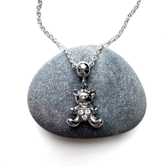 Halsband med berlock teddybjörn
