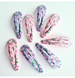 Hårspännen med glitter och blommor x 8