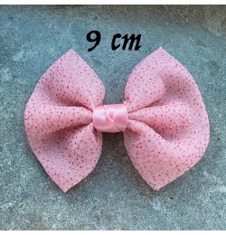 Hårspänne med stor glittrig rosa rosett