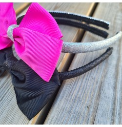 Diadem med glitter och stor rosett