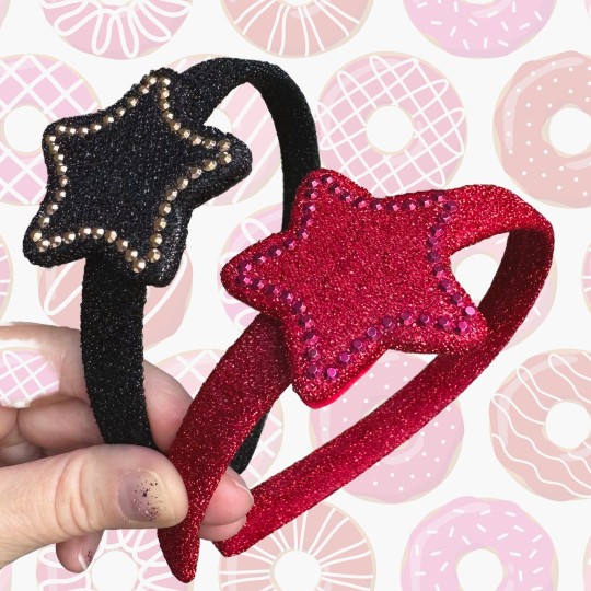 Diadem med stjärna, nitar och glitter - ERBJUDANDE