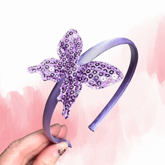 Diadem med fjäril och paljetter