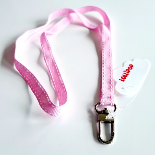 Nyckelband i rosa tyg